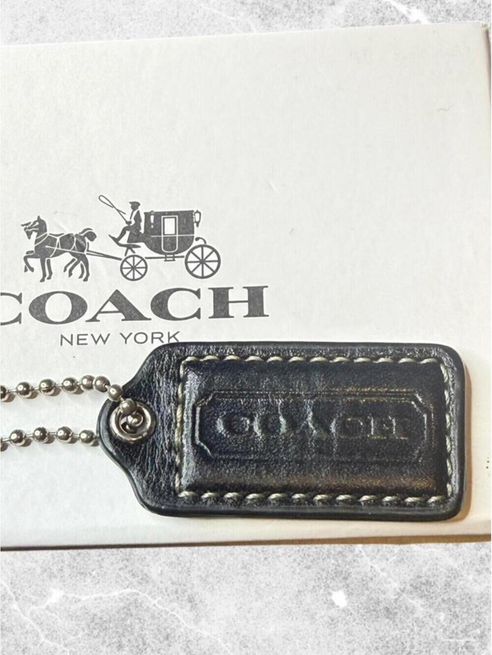 Coach Leather Hangtag Black (2")